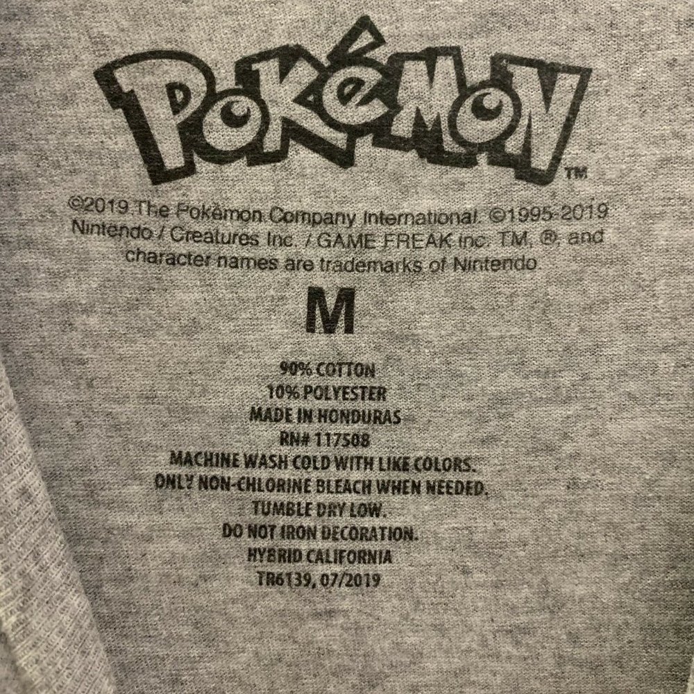 Nintendo Pokemon Kids Gray Pikachu Pumpkin Graphic T-Shirt Tee - Picture 3 of 3